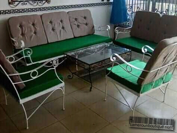 Salon en Fer Forgé de 7 Places Blanc à Yaoundé