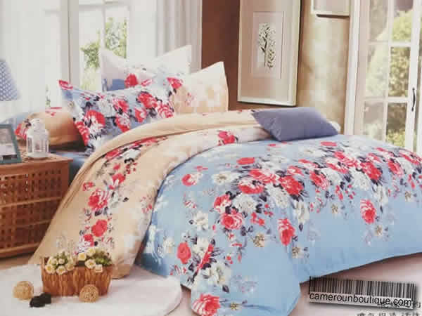 Ensemble Draps 2 Taies 1 Housse Coton Bleu Jaune Ensemble Draps 2 Taies 1 Housse Coton Bleu Jaune
