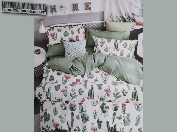Draps 4 Places 2 Taies Housse 100% Coton Vert Olive Draps 4 Places 2 Taies Housse 100% Coton Vert Olive