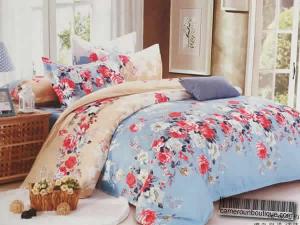 Ensemble Draps 2 Taies 1 Housse Coton Bleu Jaune