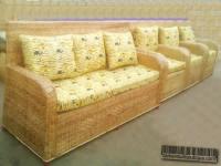 Salon en Rotin et Bois de 6 Places